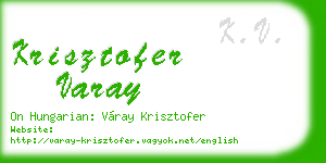 krisztofer varay business card